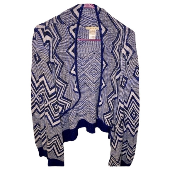Miami Royal Blue and White Aztec Print Cardigan - Picture 1 of 8